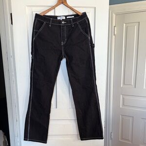 American Apparel Black Denim Jeans with White Stitching